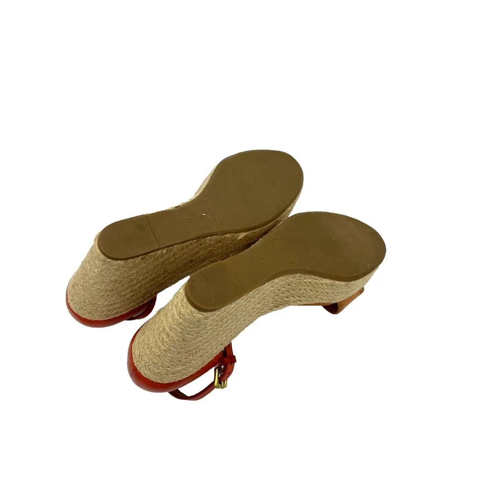 Coach Glinda Wedge  Ankle Strap Platform Espadrilles Sandals Q1776 Size 8 B